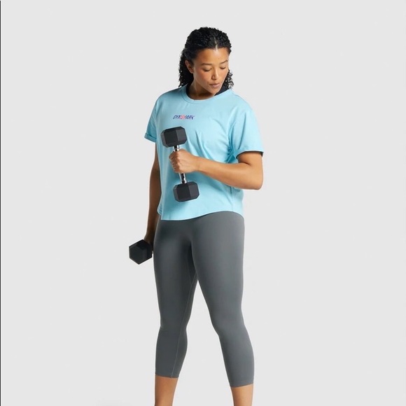 Gymshark Graphic T-Shirt Light Blue - Picture 3 of 5